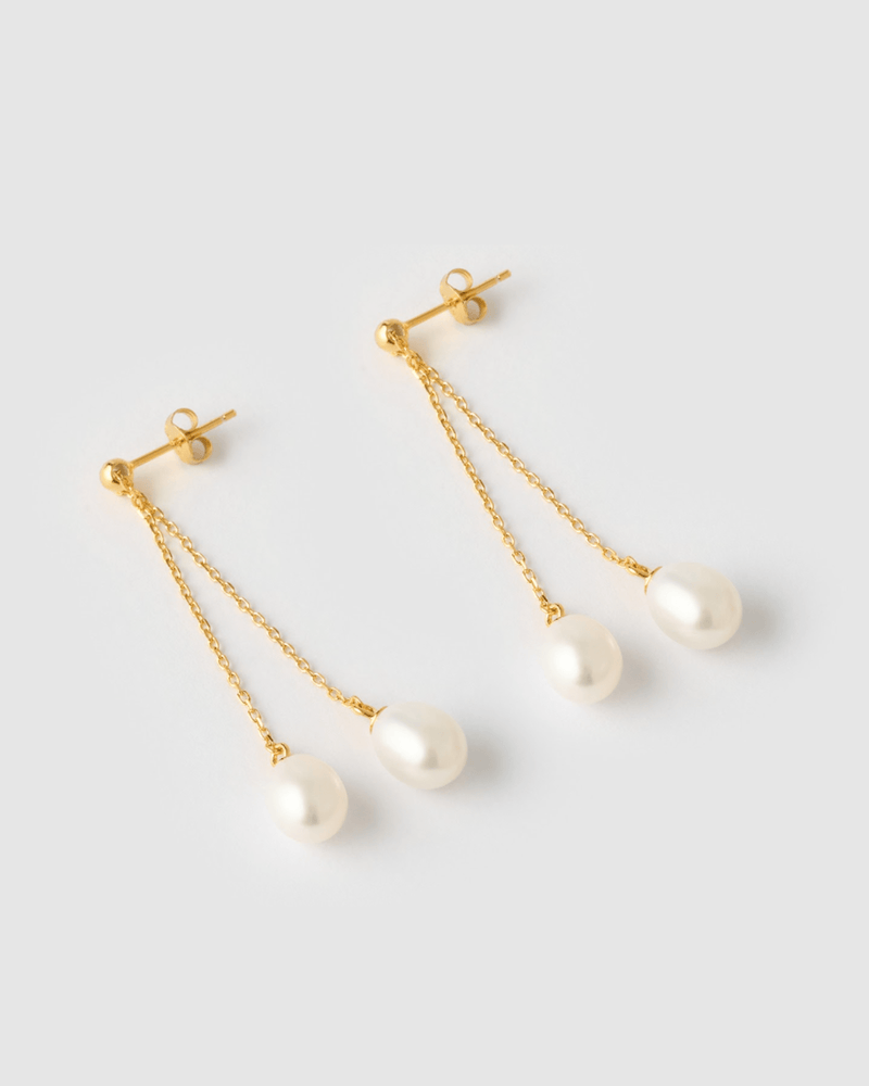 Izoa Eloise Earrings Gold Pearl