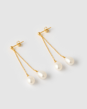 Izoa Eloise Earrings Gold Pearl