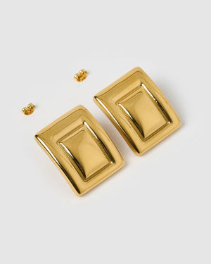 Izoa Evangeline Stud Earrings Gold