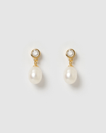 Izoa Everlee Earrings Gold Pearl