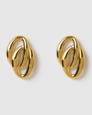 Izoa Florence Stud Earrings Gold