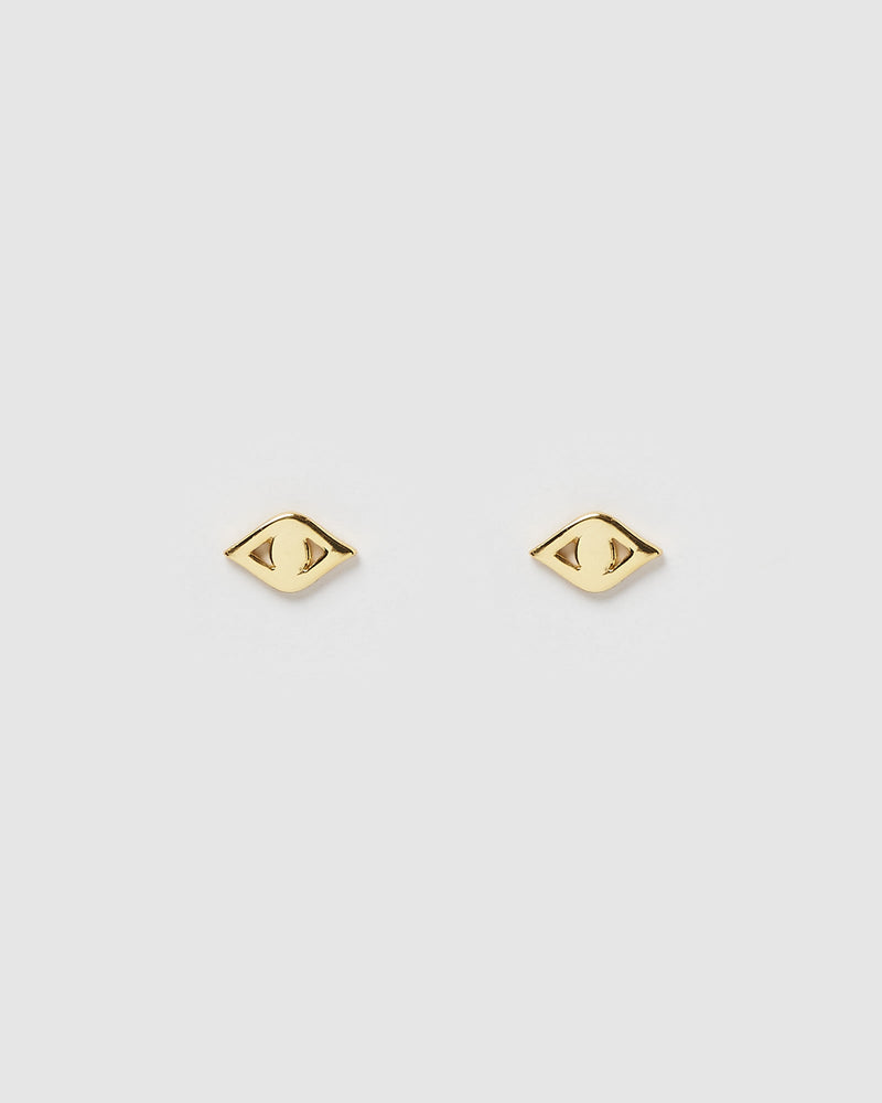 Izoa Horus Mini Stud Earrings Gold