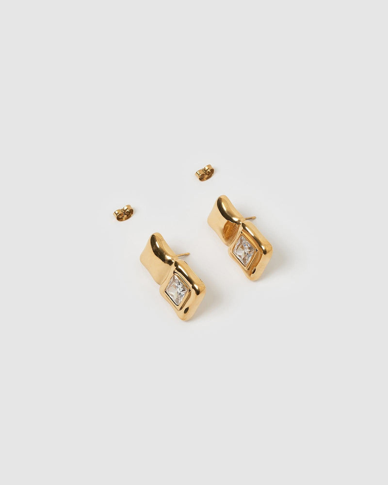 Izoa Joanne Stud Earrings Gold