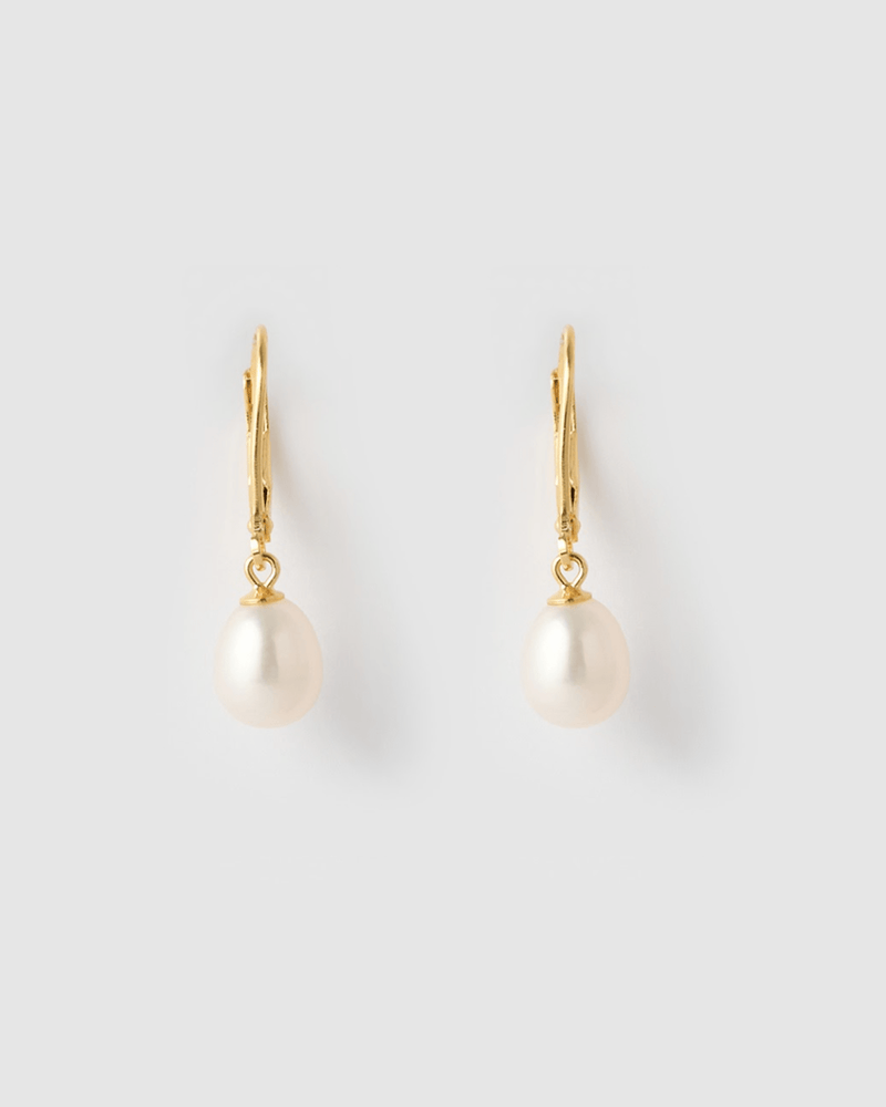 Izoa Juliet Earrings Gold Pearl