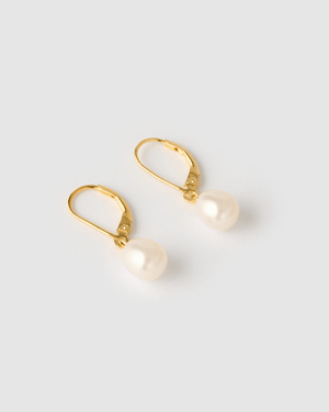 Izoa Juliet Earrings Gold Pearl