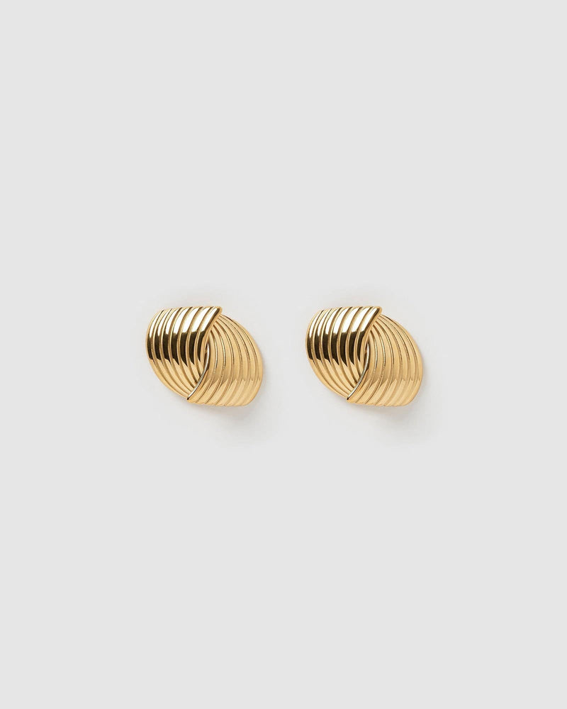 Izoa Kalina Stud Earrings Gold