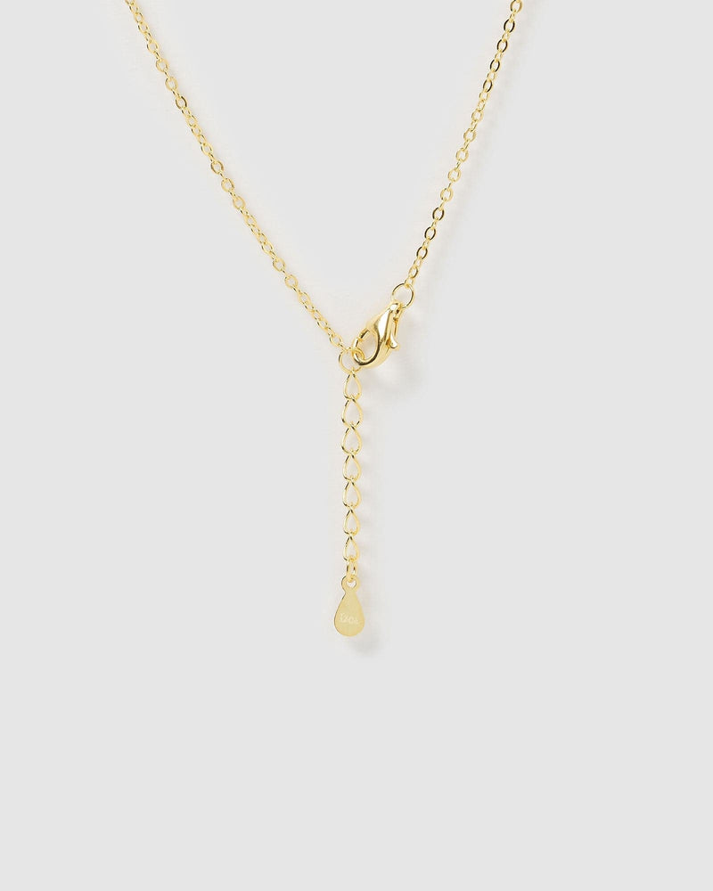 Izoa Kids Alphabet Letter N Necklace Gold