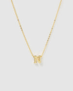 Izoa Kids Alphabet Letter N Necklace Gold