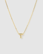 Izoa Kids Alphabet Letter T Necklace Gold