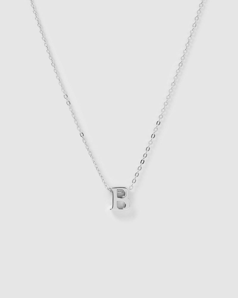 Izoa Kids Alphabet Letter B Necklace Sterling Silver