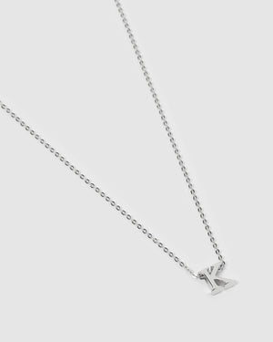 Izoa Kids Alphabet Letter K Necklace Sterling Silver