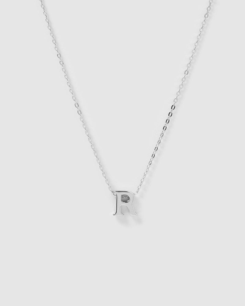 Izoa Kids Alphabet Letter R Necklace Sterling Silver