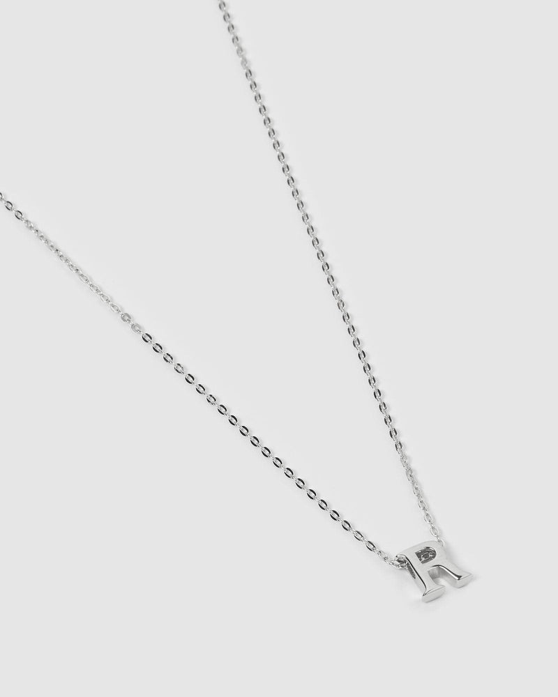 Izoa Kids Alphabet Letter R Necklace Sterling Silver