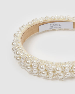 Izoa Kylie Headband Pearl