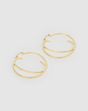 Izoa Alphabet Letter C Hoop Earrings