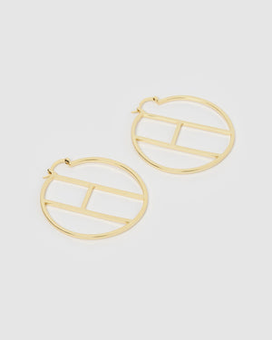 Izoa Alphabet Letter H Hoop Earrings