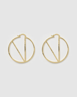 Izoa Alphabet Letter V Hoop Earrings