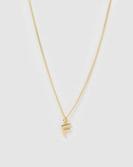 Izoa Alphabet Letter F Necklace Gold