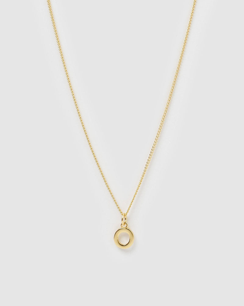 Izoa Necklaces Izoa Alphabet Letter O Necklace Gold IZ-LETTERNECK-O