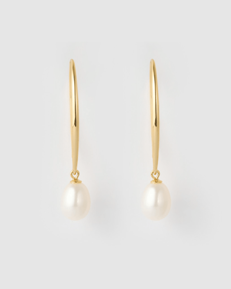 Izoa Lila Earrings Gold Freshwater Pearl