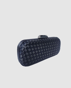 Izoa May Woven Clutch Black