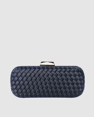 Izoa May Woven Clutch Black