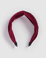 Izoa Melbourne Velvet Headband Burgundy