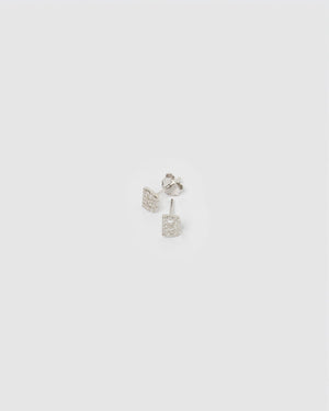 Izoa Alphabet Mini Letter B Stud Earrings Silver