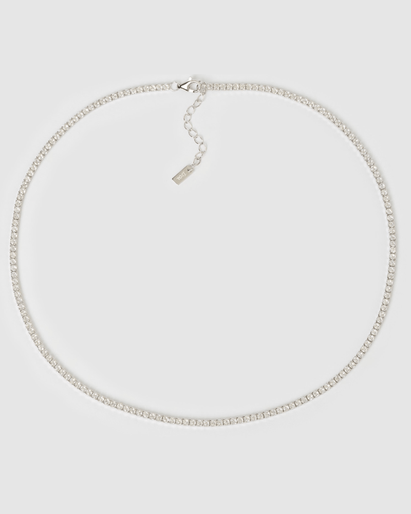 Izoa Mini Tennis Choker Silver