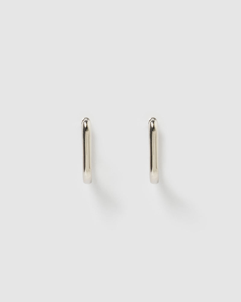 Izoa Mini Tessa Hoop Earrings Silver