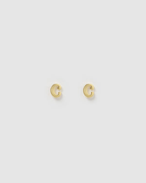 Izoa Little Letter C Stud Earrings Gold