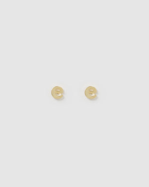 Izoa Little Letter E Stud Earrings Gold