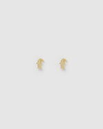 Izoa Little Letter F Stud Earrings Gold