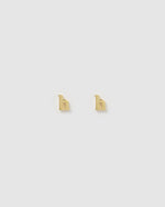 Izoa Little Letter H Stud Earrings Gold