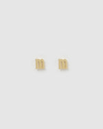 Izoa Little Letter M Stud Earrings Gold