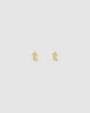 Izoa Little Letter T Stud Earrings Gold