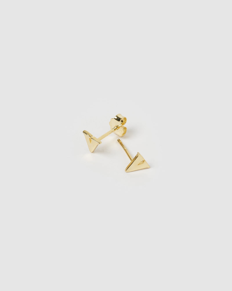 Izoa Little Letter V Stud Earrings Gold