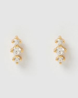 Izoa Natasha Stud Earrings Gold