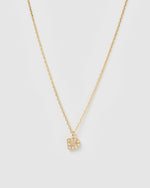 Izoa Pearl Letter D Necklace Gold