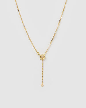 Izoa Pearl Letter F Necklace Gold