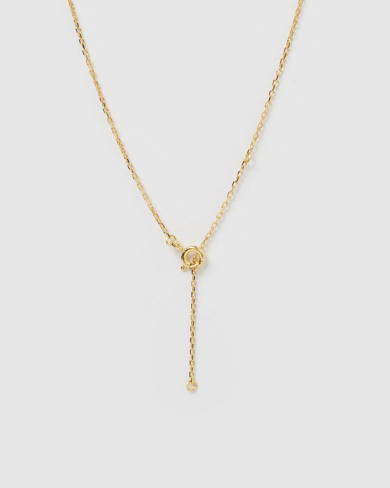 Izoa Pearl Letter Q Necklace Gold