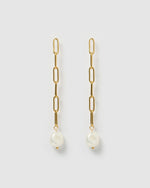 Izoa Priscilla Earrings Gold Freshwater Pearl