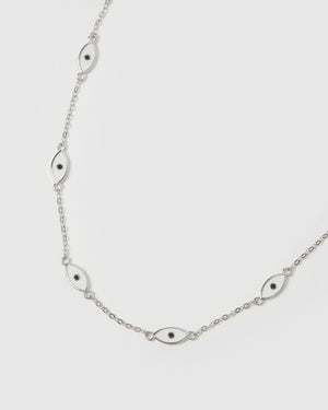 Izoa Providence Eye Choker Necklace Sterling Silver