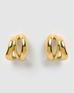 Izoa Quinn Hoop Earrings Gold