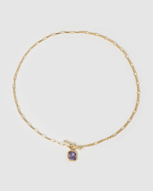 Izoa Radiance Necklace Gold Purple