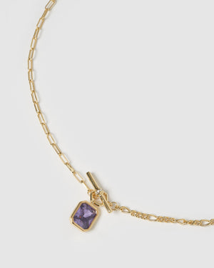 Izoa Radiance Necklace Gold Purple