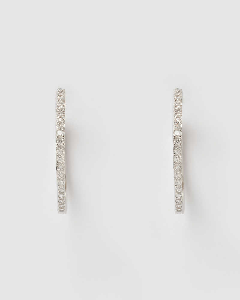 Izoa Rae Hoop Earrings Silver