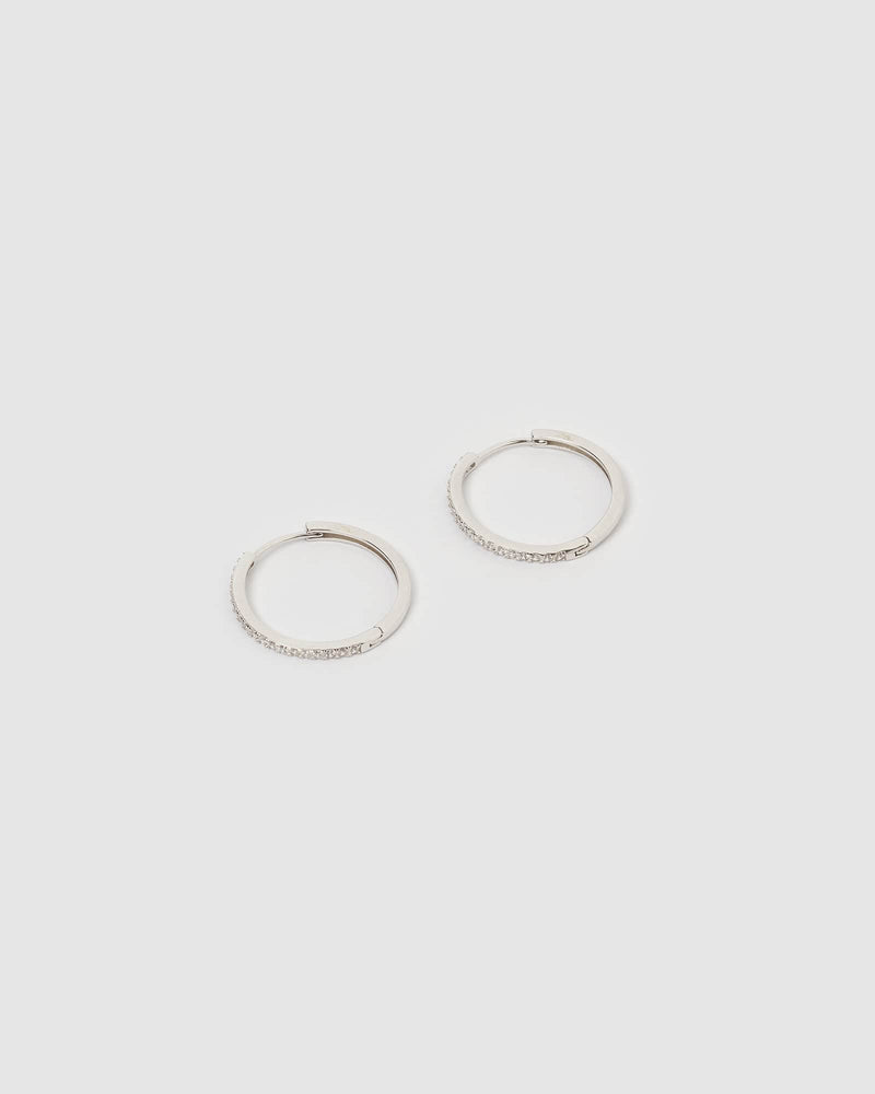 Izoa Rae Hoop Earrings Silver