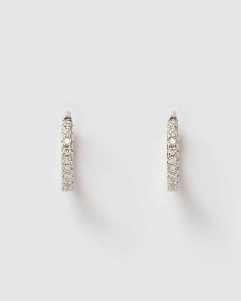 Izoa Rae Small Huggie Earrings Silver