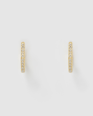 Izoa Rae Small Huggie Earrings Gold